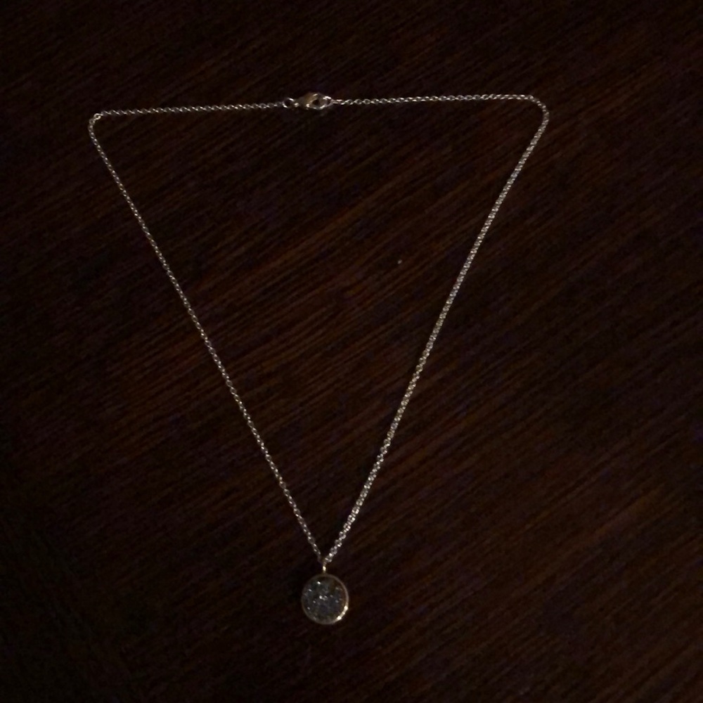 Druzy Charcoal Gray and Gold Necklace - Picture 7 of 15